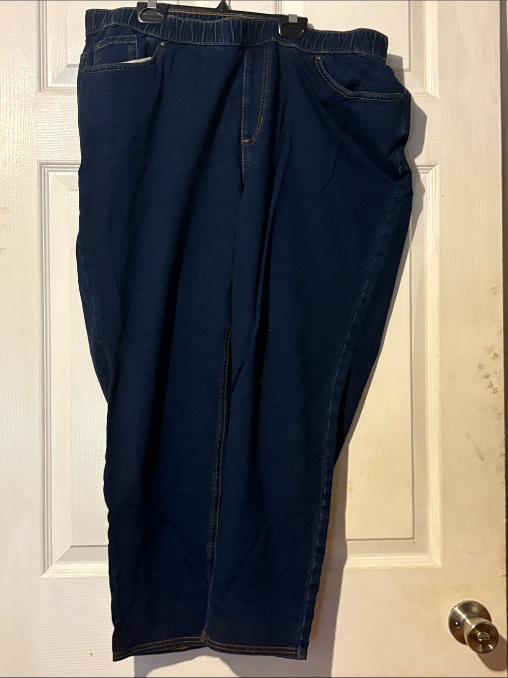 Catherine's Dark Denim Pull-On Knit Jeans with Elastic Waist 18/20 WP